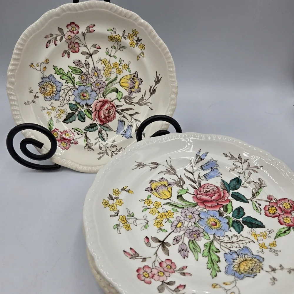 6 Vtg Copeland Spode Romney Pattern Salad Plates 7.5